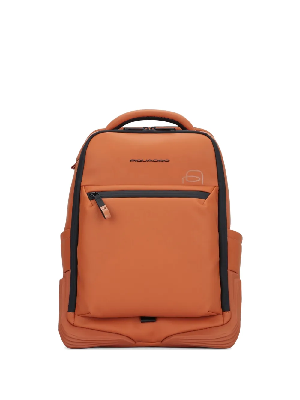 PIQUADRO logo-print zip-pocket backpack - Arancione