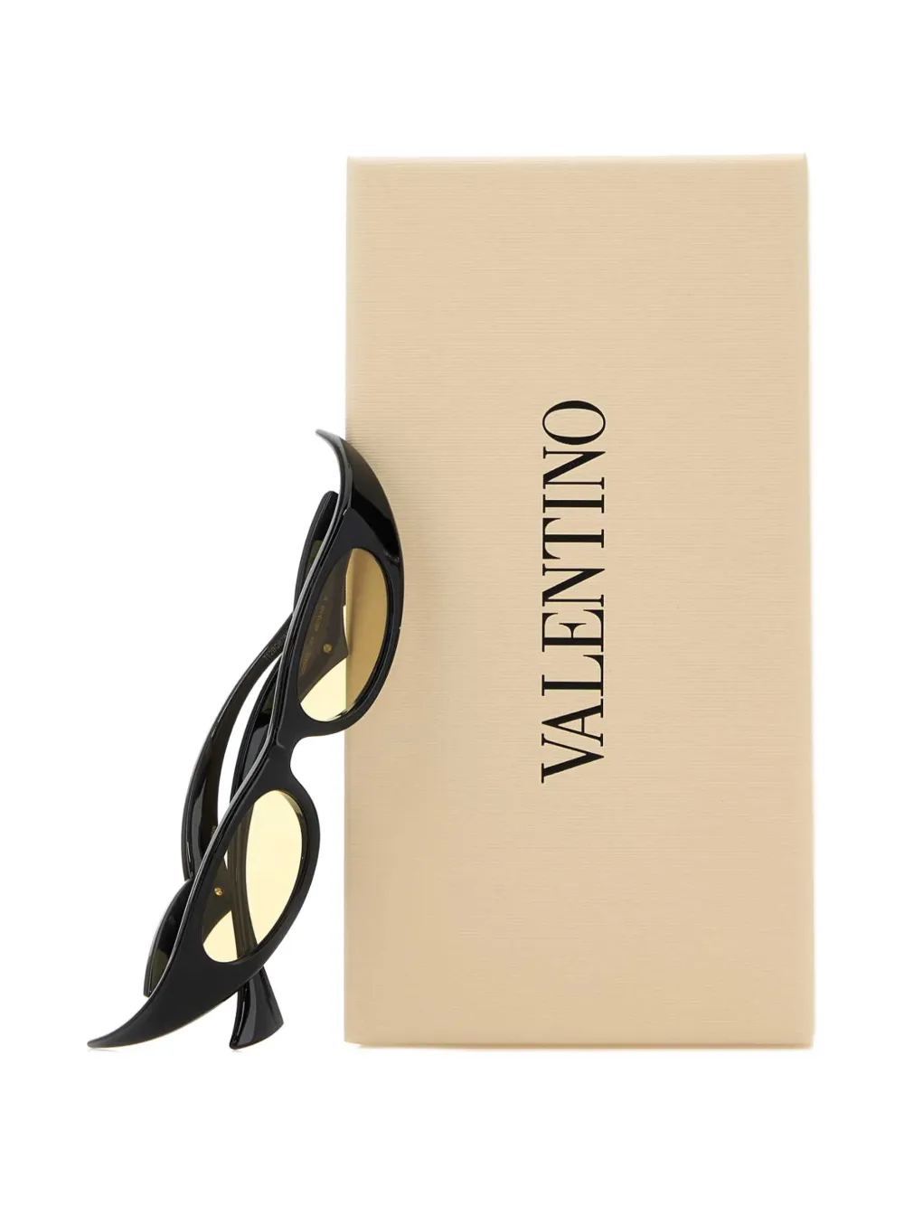 VALENTINO GARAVANI EYEWEAR Zonnebril met geometrisch montuur Zwart