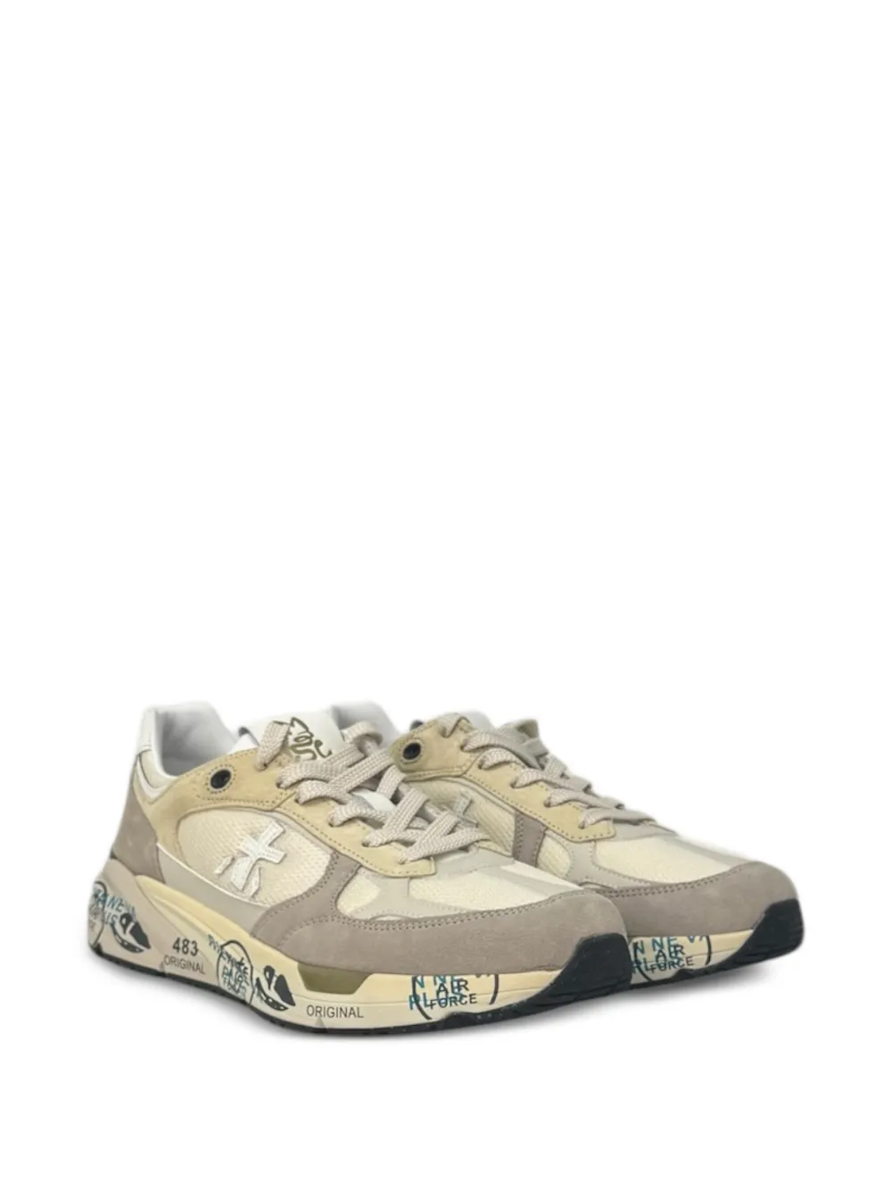 Premiata Mase panelled sneakers Beige