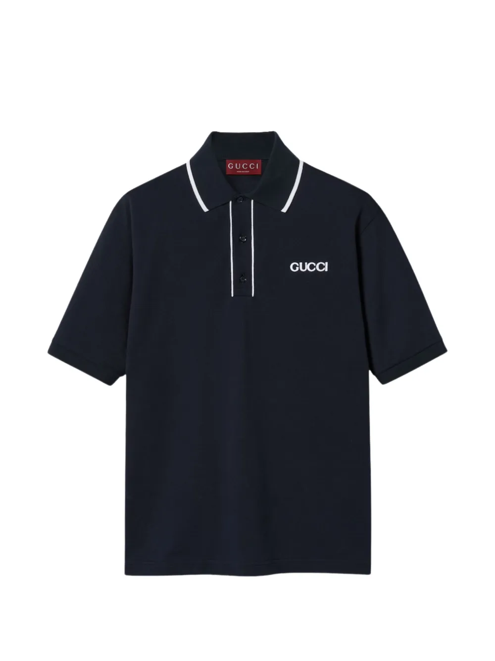 Gucci logo-print piqué polo shirt - Blau