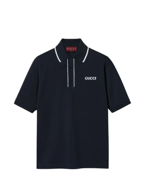 Gucci logo-print piqué polo shirt