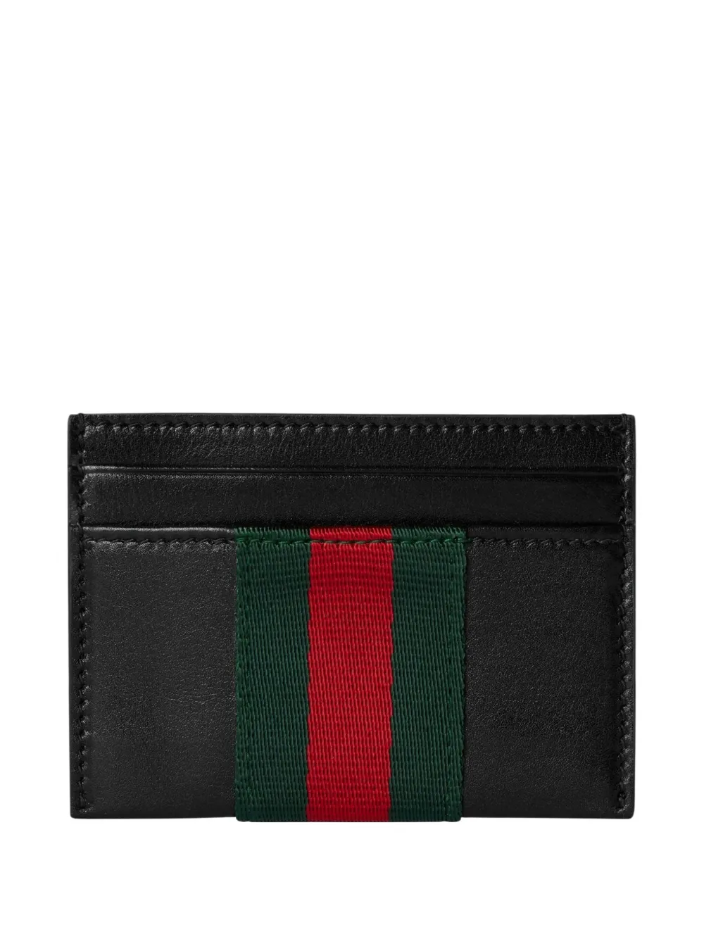 Gucci Web leather card holder - Schwarz