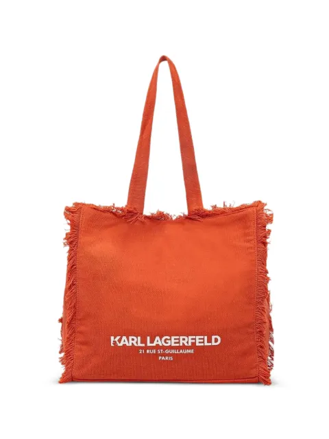 Karl Lagerfeld frayed-edge canvas tote bag