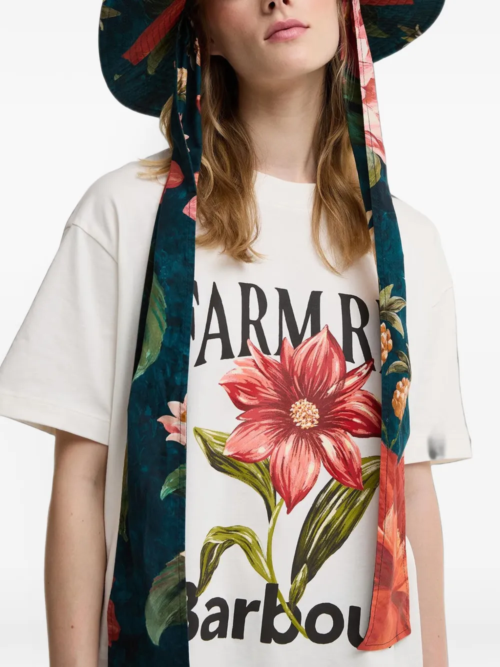Barbour Farm Rio T-shirt met bloemenprint Wit