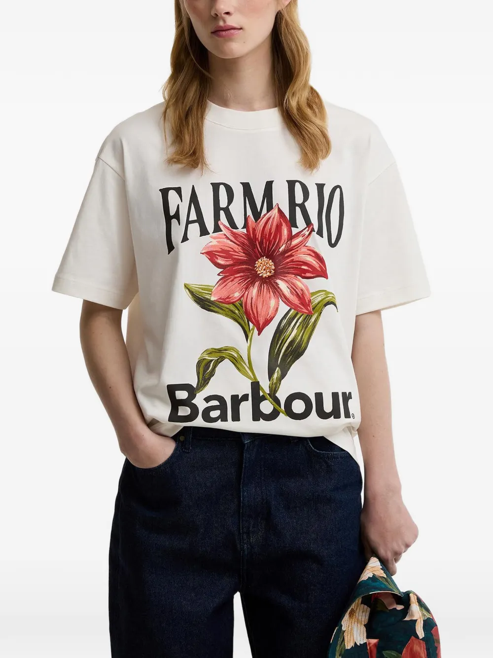 Barbour Farm Rio T-shirt met bloemenprint Wit