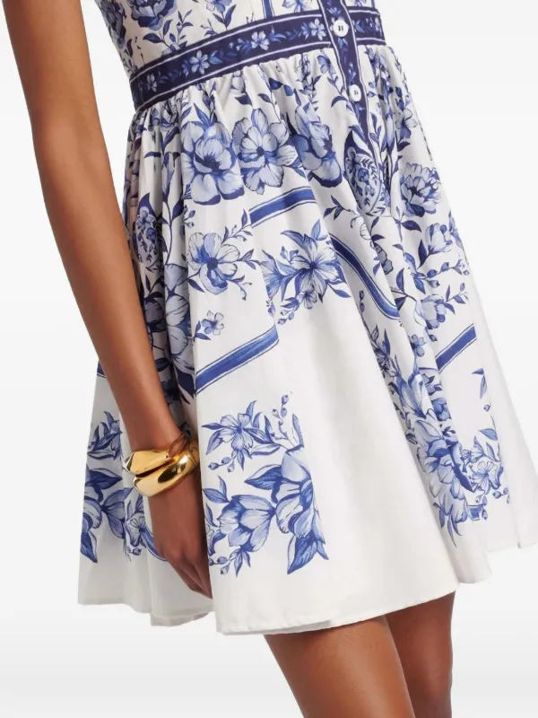 farm rio porcelain garden lilac linen mini shift dress FARM Rio Porcelain Garden Lilac Mini Dress