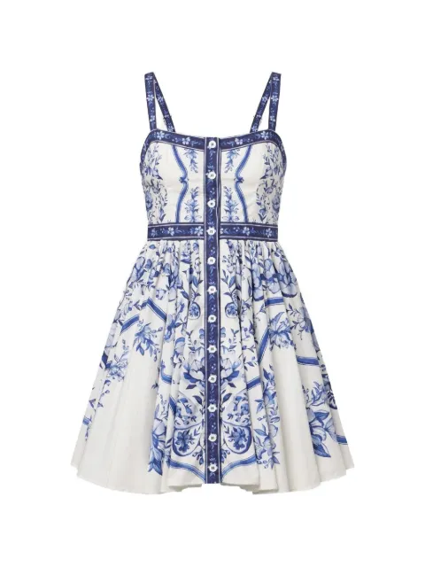 FARM Rio Porcelain Garden button-up mini dress