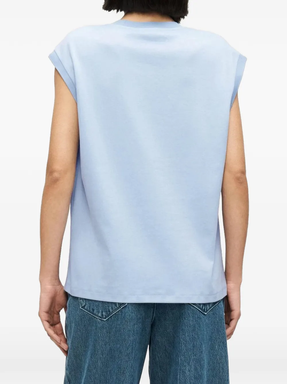 Karl Lagerfeld Signature T-shirt met doorzichtig vlak Blauw