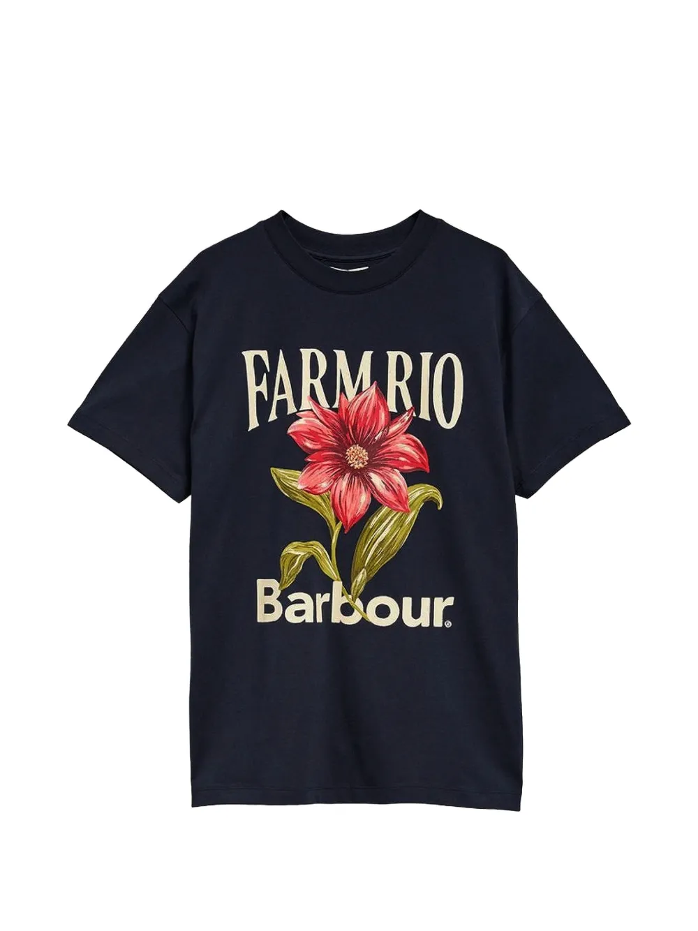 Barbour x FARM Rio floral-print T-shirt - Blu