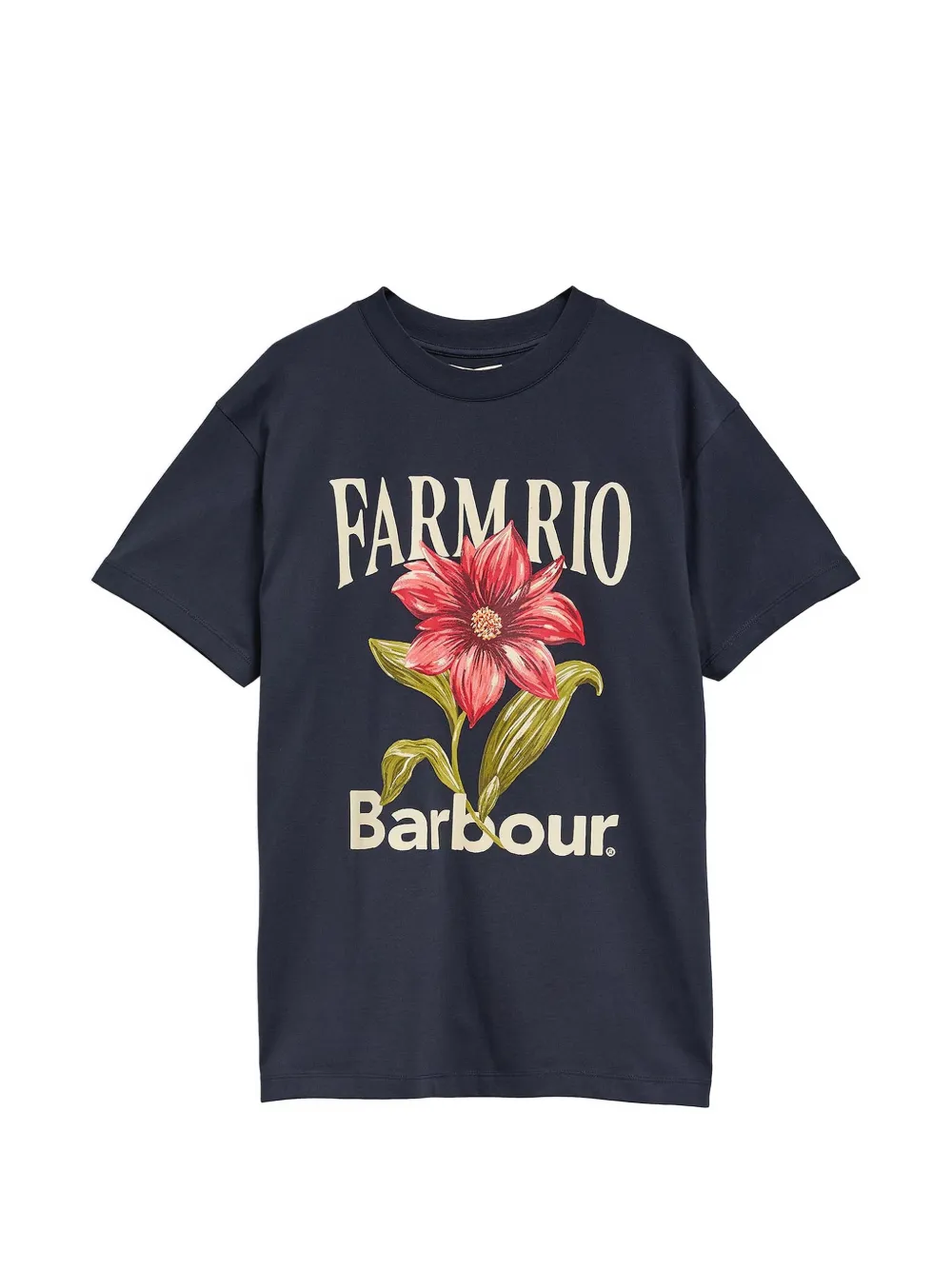 Barbour x FARM Rio floral-print T-shirt - Blu