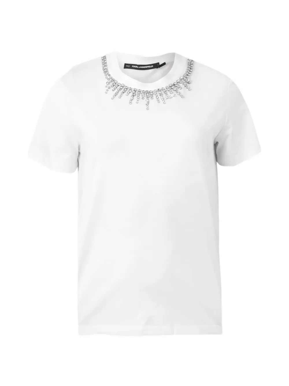 Karl Lagerfeld crystal-embellished T-shirt - Bianco