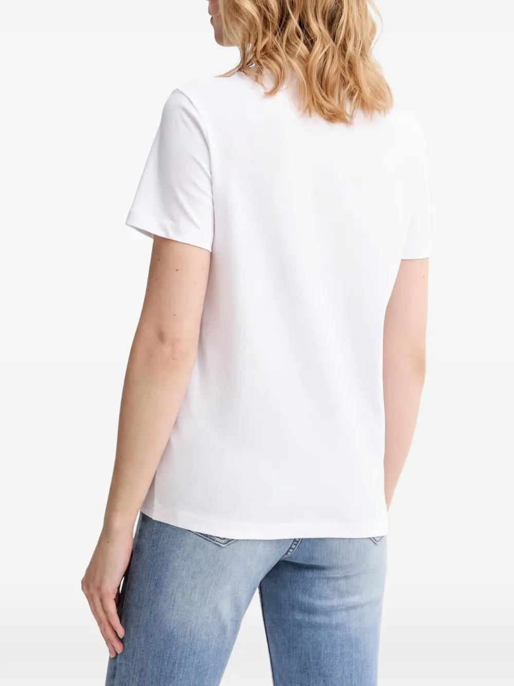 Karl Lagerfeld T-shirt verfraaid met kristallen Wit