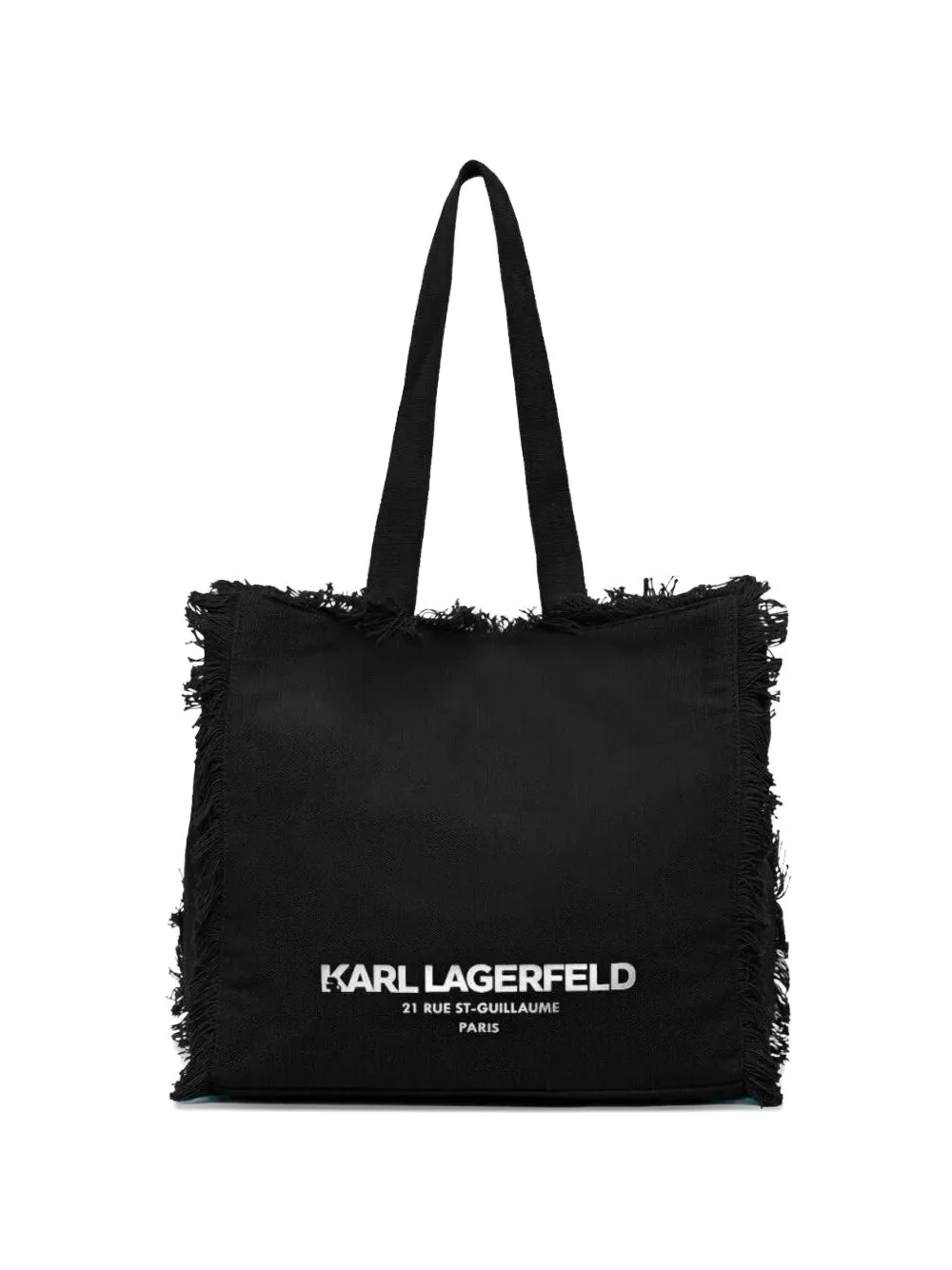Karl Lagerfeld K/RSG frayed-edge tote bag - Nero