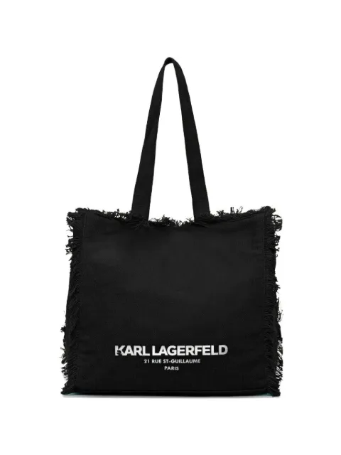 Karl Lagerfeld Bolsa tote K/RSG com acabamento desfiado