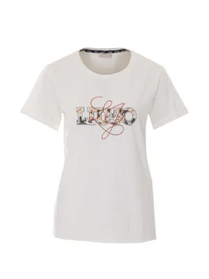 LIU JO グラフィック ラインストーン Tシャツ | ホワイト | FARFETCH JP