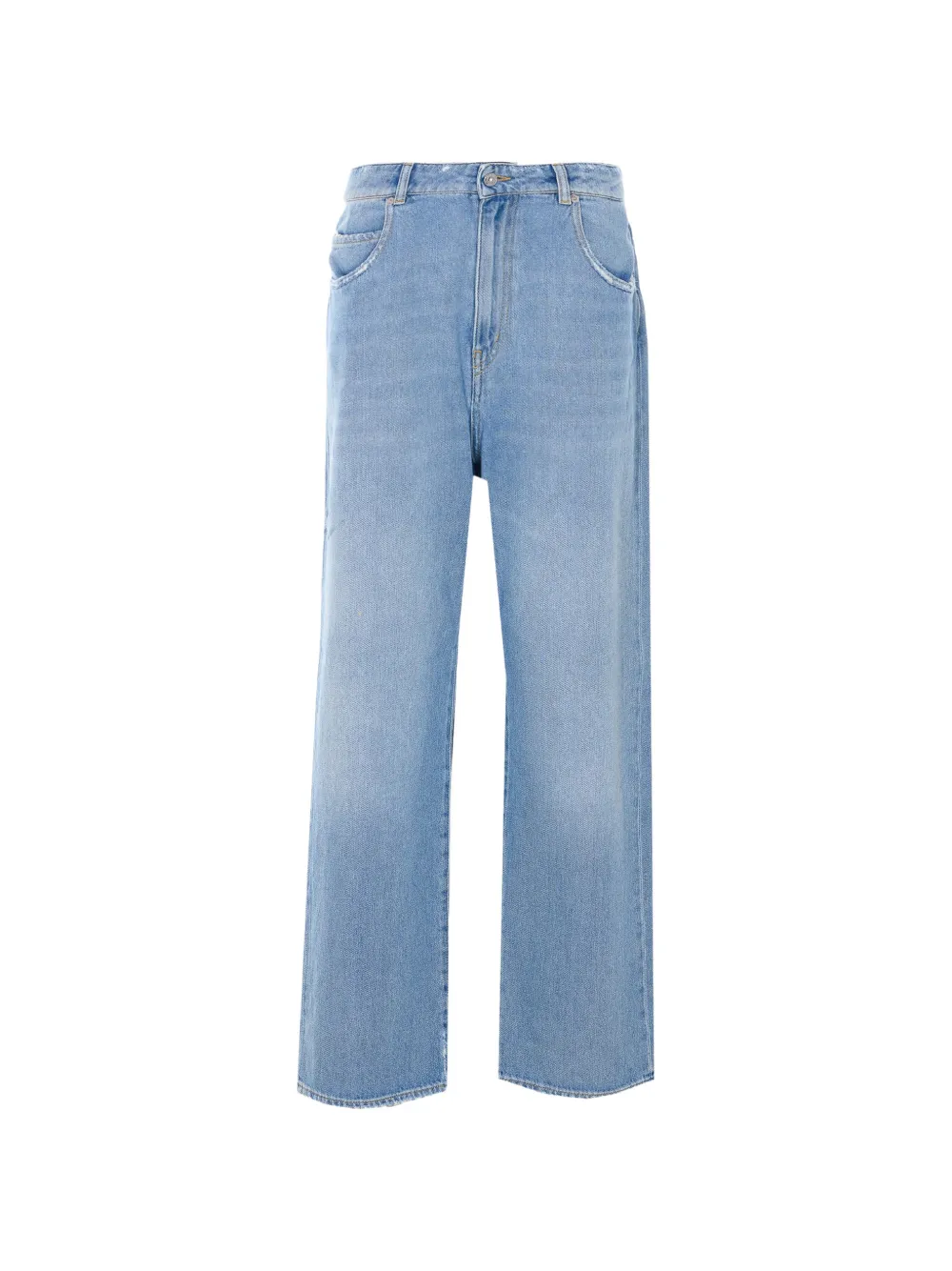 TRUE AVENUE Marta used-effect straight-leg jeans - Blu