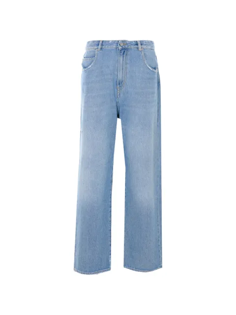 TRUE AVENUE Marta used-effect straight-leg jeans