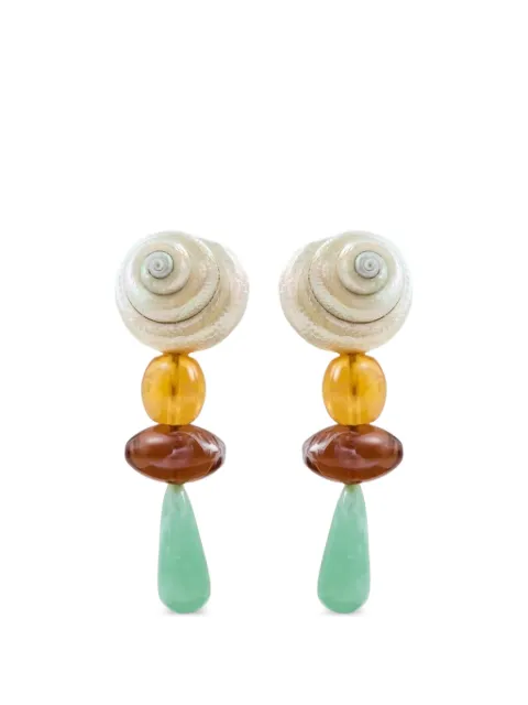 Baobab Valle shell resin-bead earrings