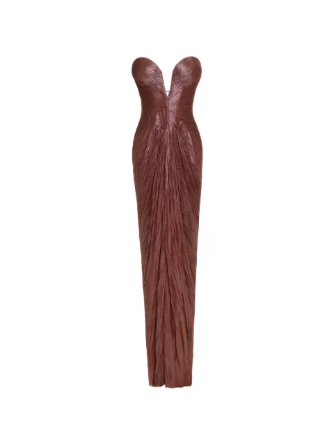 Maria Lucia Hohan Alessandra pleated strapless maxi dress