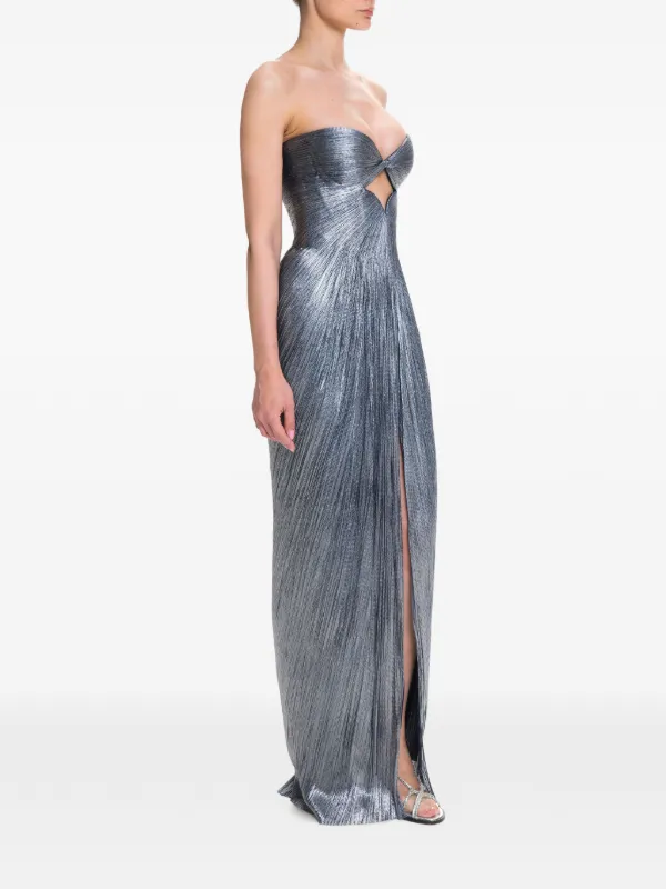 silver pleated maxi dress dash and dot