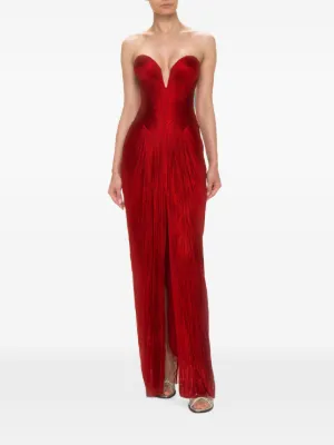 farfetch dresses Area Satin Maxi Dress
