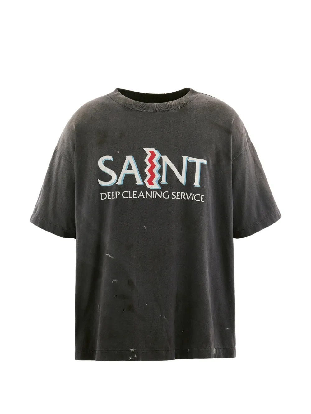 SAINT MXXXXXX graphic-print distressed T-shirt - Nero