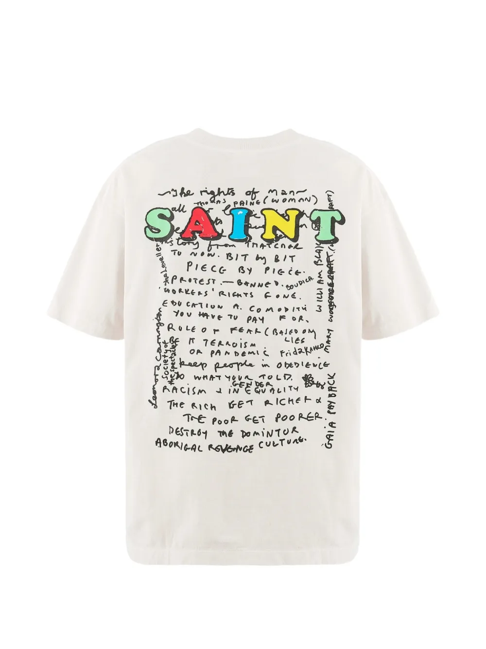 SAINT MXXXXXX x Jamie Reid T-shirt met grafische print Beige