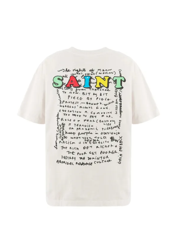 SAINT MXXXXXX x Jamie Reid graphic-print T-shirt | Neutrals
