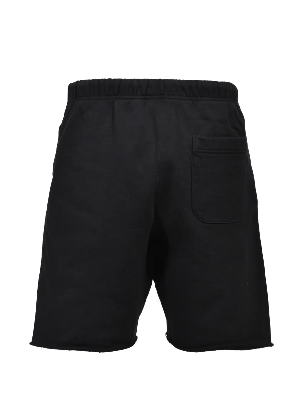 SAINT MXXXXXX grafische print shorts met gerafelde afwerking Zwart