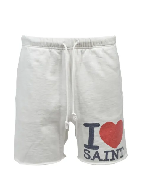 SAINT MXXXXXX raw-cut drawstring shorts