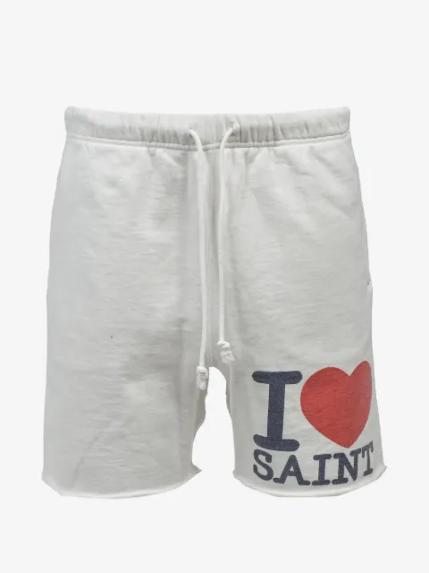 SAINT MXXXXXX raw-cut drawstring shorts