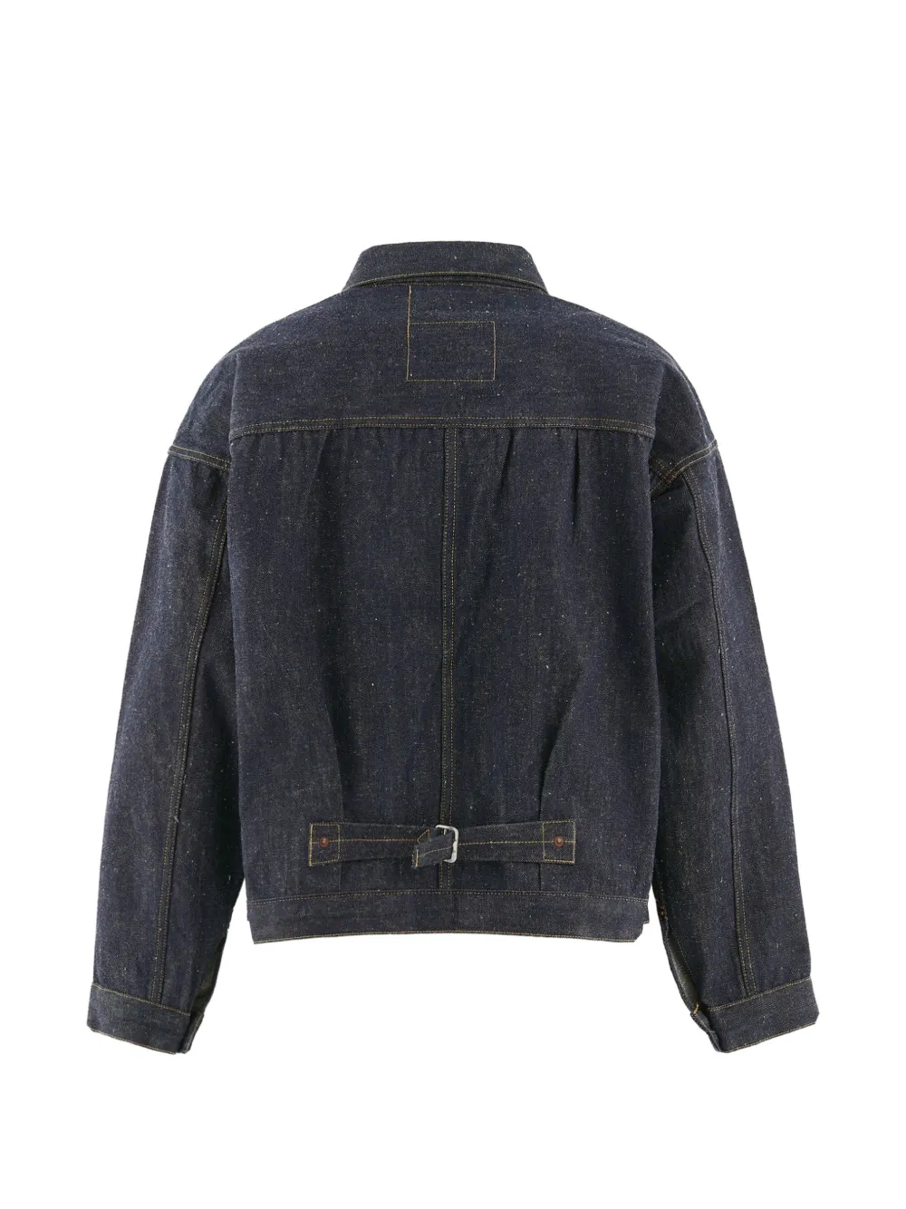 SAINT MXXXXXX Geplooid denim jack met gesmockt bandje Blauw