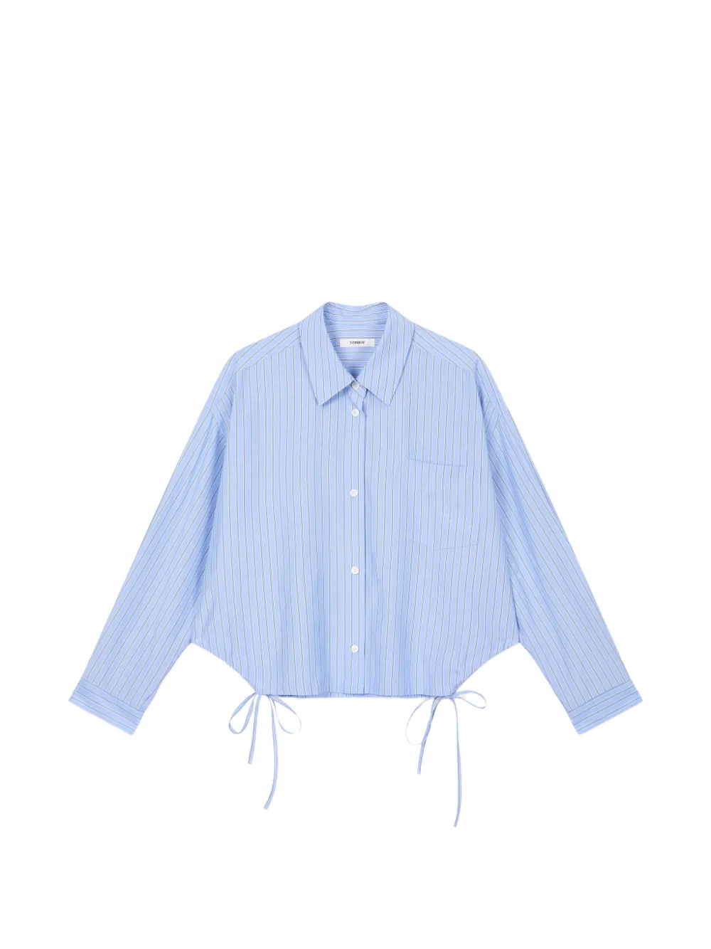 TOMBOY striped tie-detail shirt - Blu