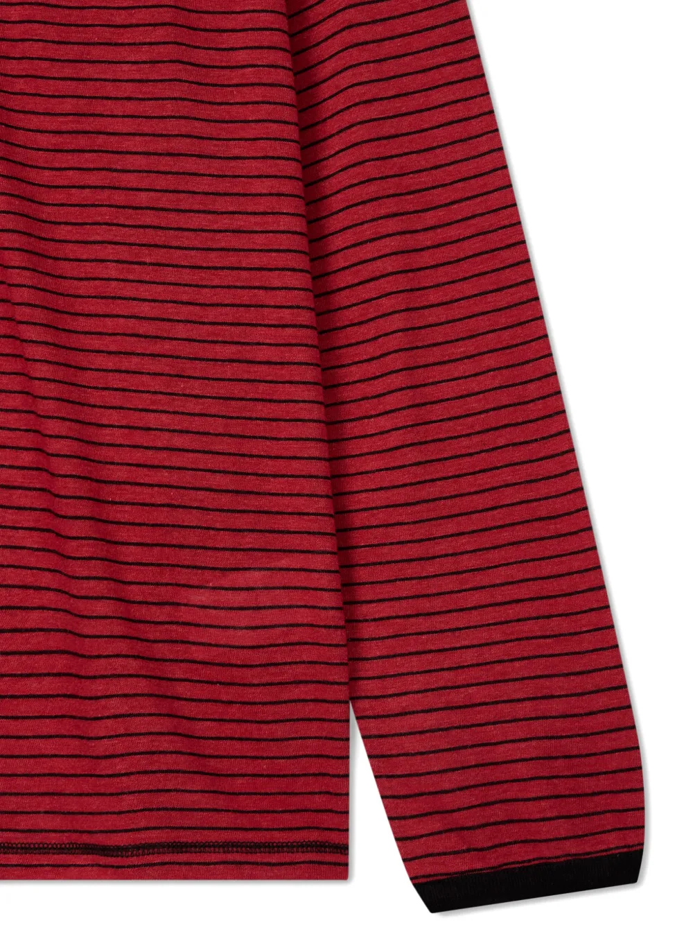 TOMBOY Gestreept T-shirt met henley-hals Rood