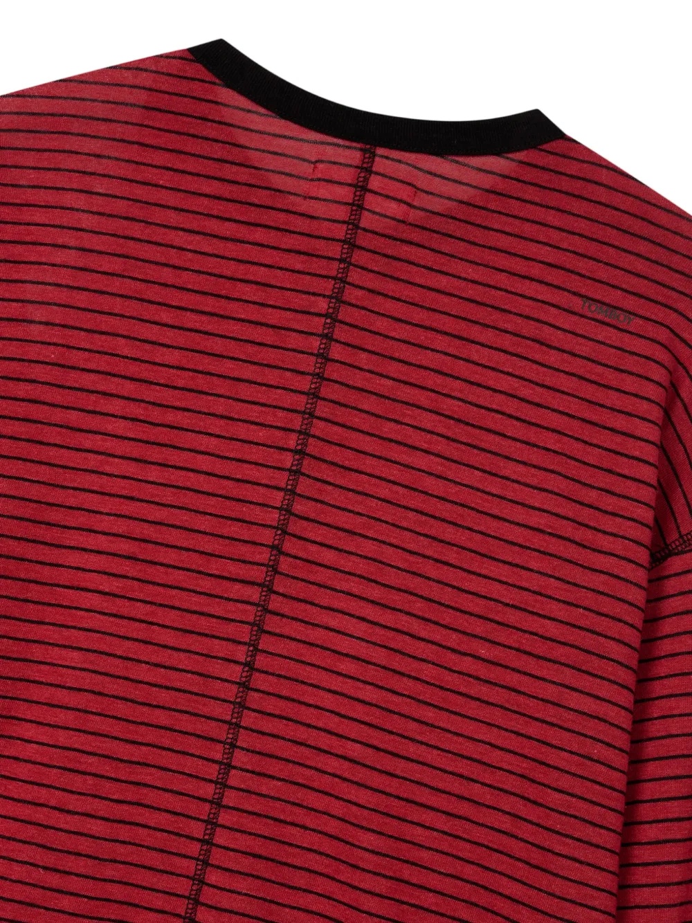 TOMBOY Gestreept T-shirt met henley-hals Rood