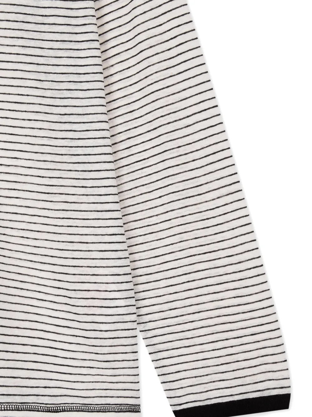 TOMBOY Gestreept T-shirt met henley-hals Beige