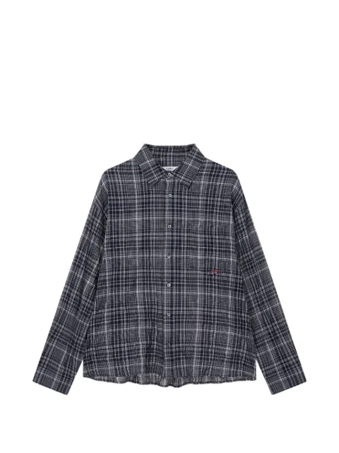 TOMBOY check-pattern pocket-detail shirt