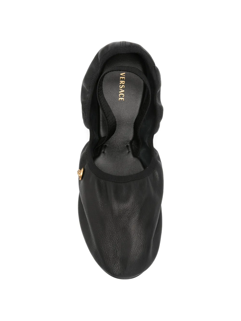 Versace Medusa round-toe ballet flats Zwart
