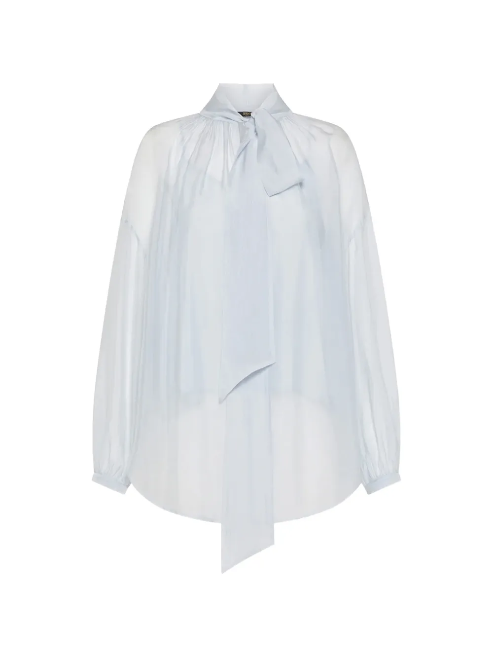Seventy pussy-bow semi-sheer blouse - Blu