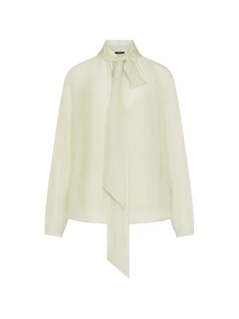 Seventy pussy-bow semi-sheer blouse