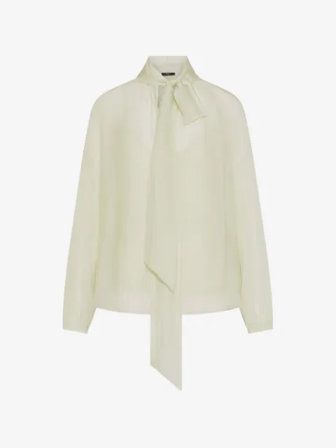 Seventy blusa semitransparente con moño en el cuello