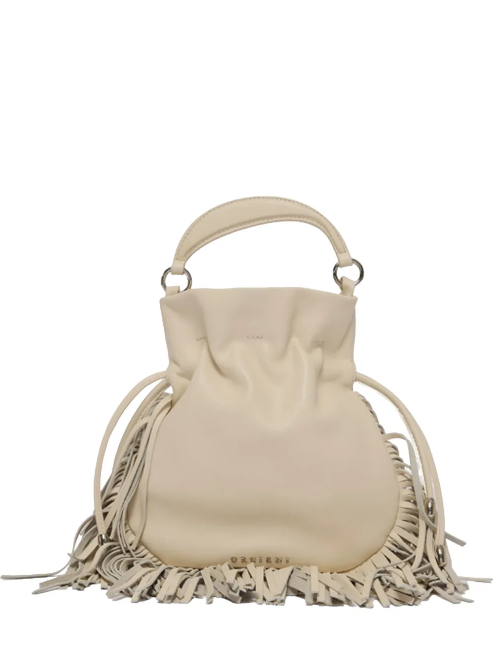Orciani fringe-detailed drawstring bucket bag - Toni neutri