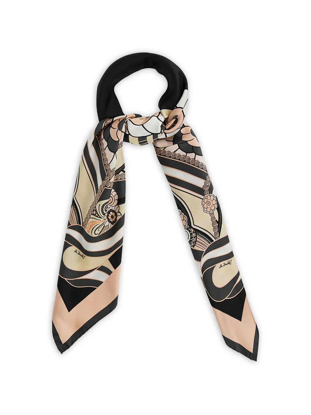 La DoubleJ floral-print silk scarf - Nero