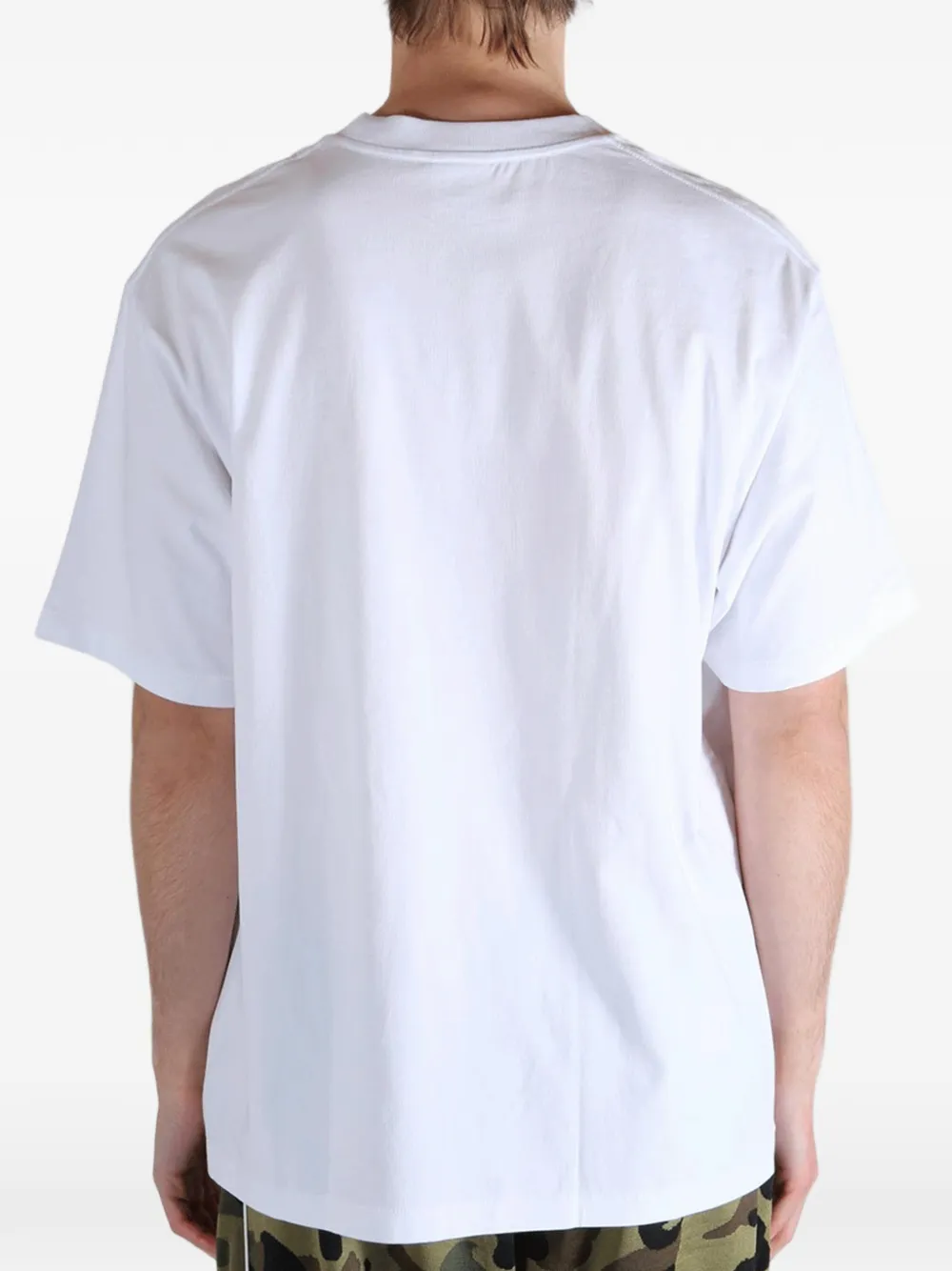 A BATHING APE Tree Edge camo T-shirt met logo-print Wit