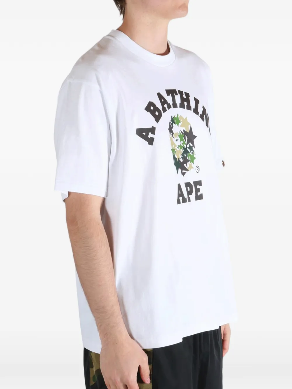 A BATHING APE Sta College T-shirt Wit
