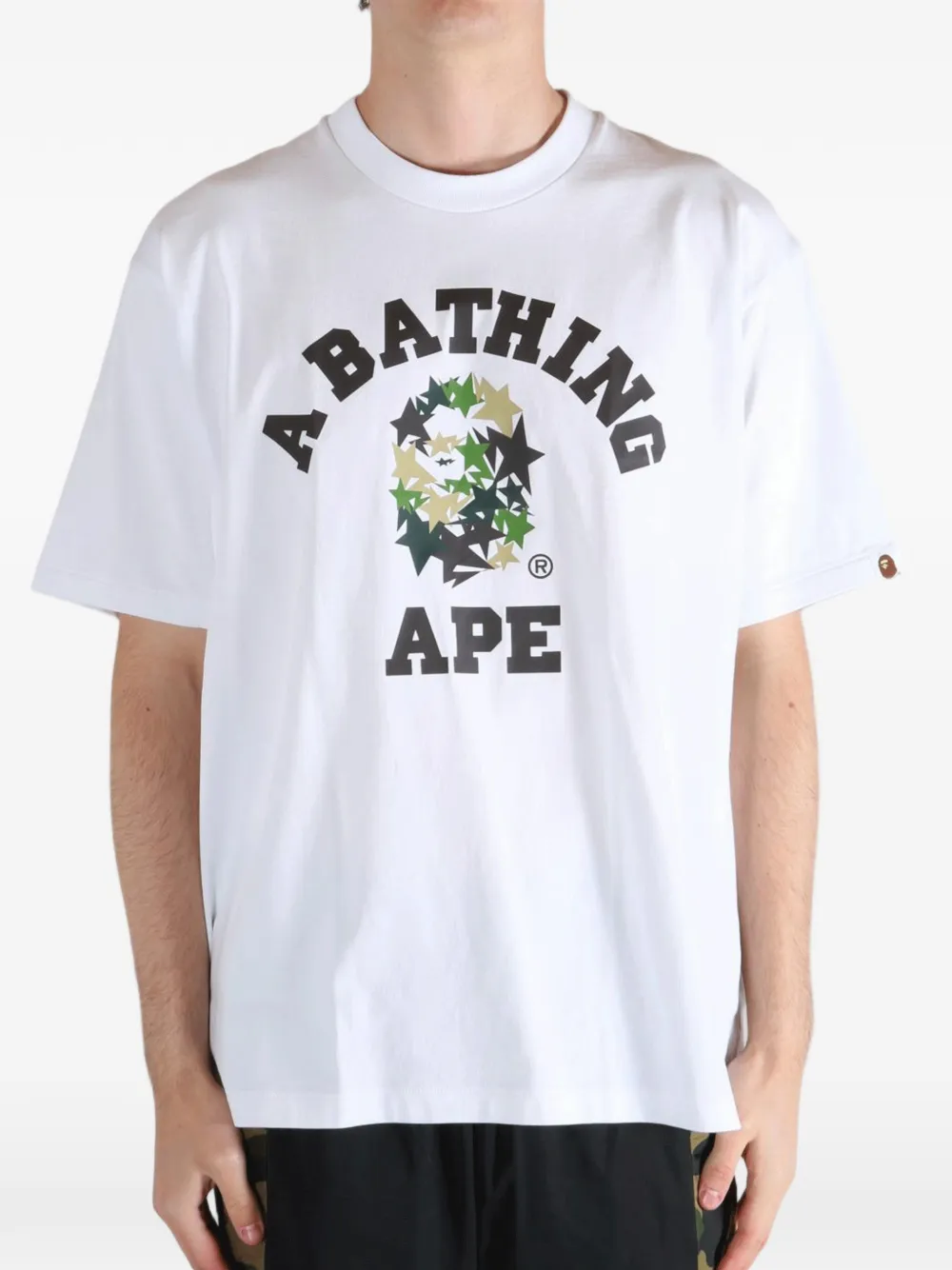 A BATHING APE Sta College T-shirt Wit