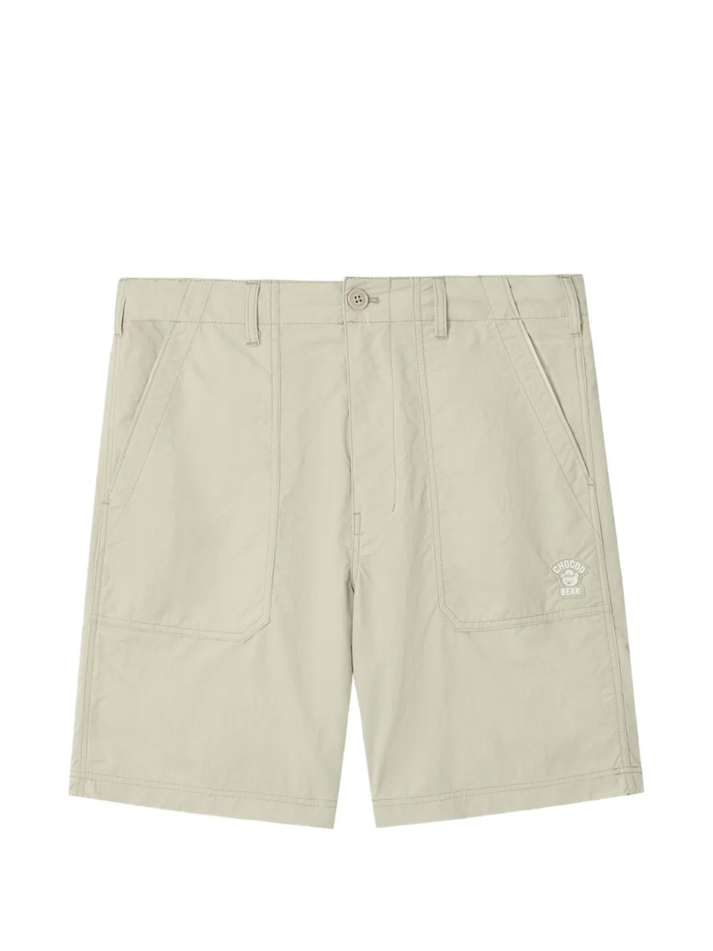 CHOCOOLATE logo-patch straight-leg shorts - Nude