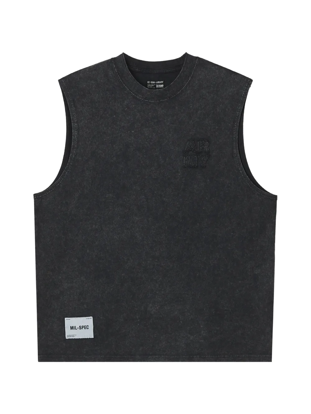 izzue acid-wash logo-print T-shirt - Grigio