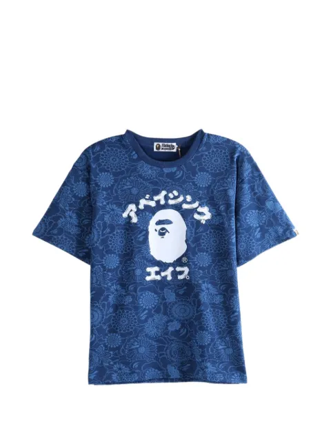 A BATHING APE® floral-print logo-print T-shirt