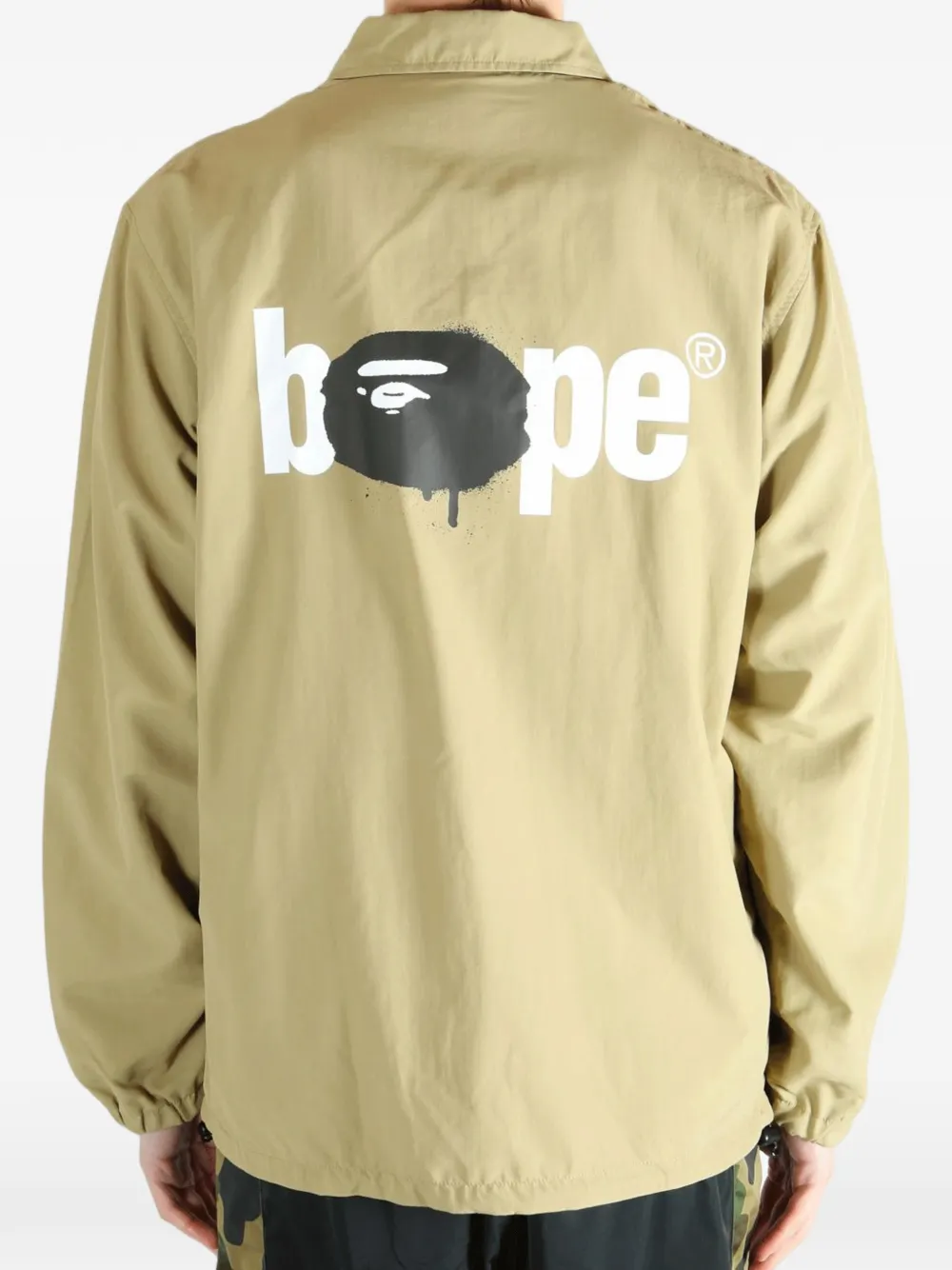 A BATHING APE Jack met logoprint Beige